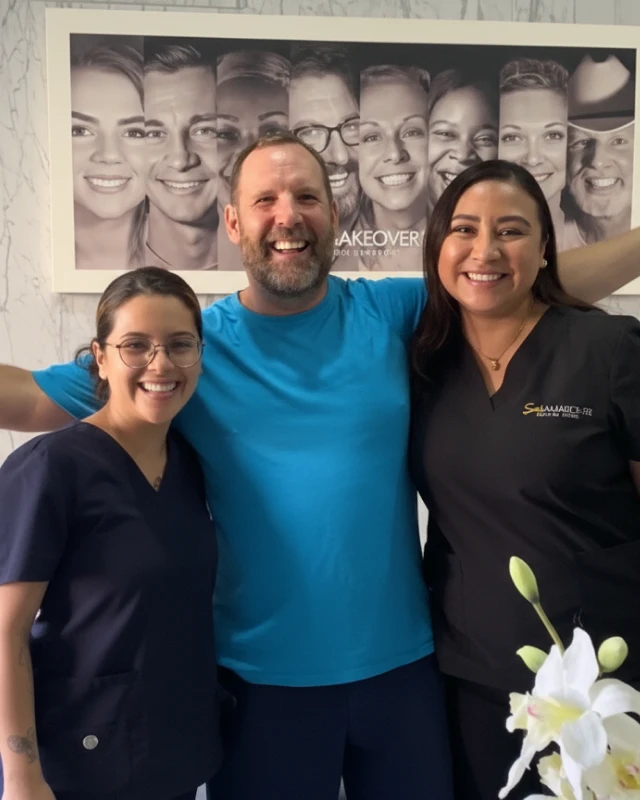Patient showing confident smile after restorative treatment