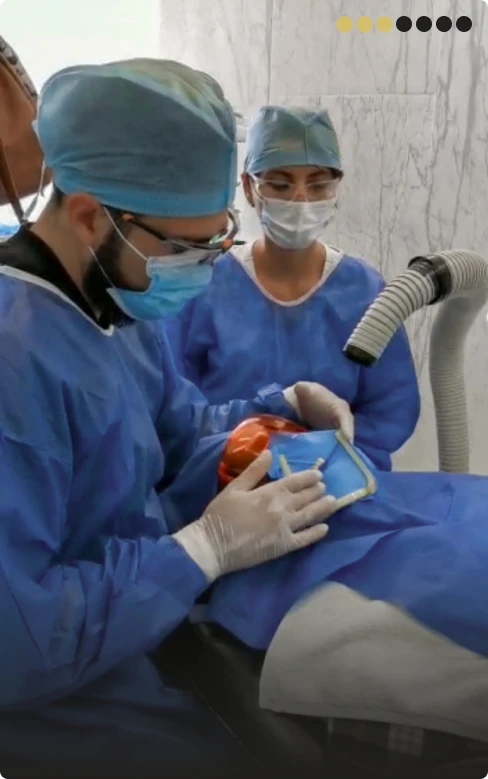 Step 3: Sectioning the old metal filling to minimize mercury vapor