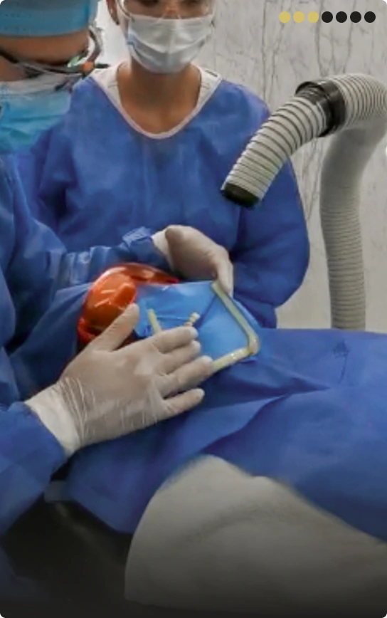 Step 3: Sectioning the old metal filling to minimize mercury vapor